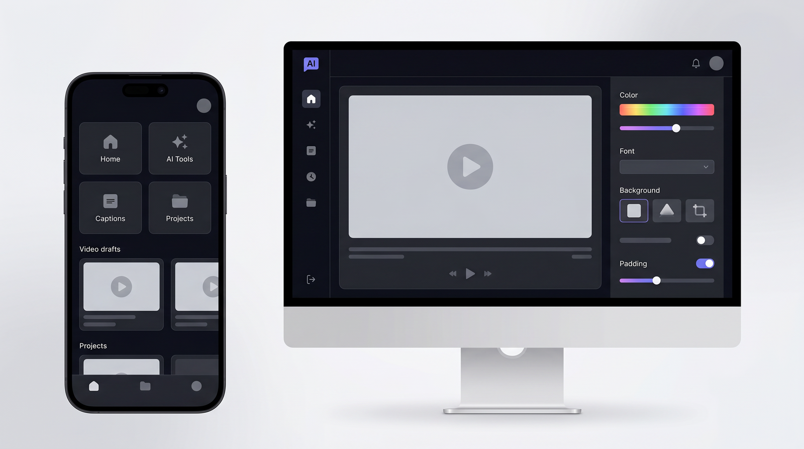 Captions AI across devices